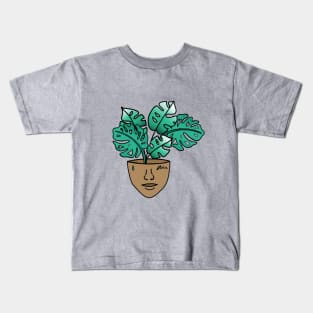 Monstera Plant Person - Crazy Plant Lady Kids T-Shirt